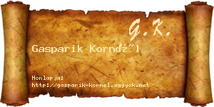 Gasparik Kornél névjegykártya